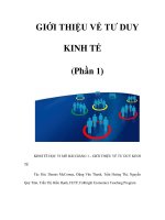 Tài liệu GIỚI THIỆU VỀ TƯ DUY KINH TẾ (Phần 1) ppt