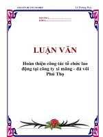 Tài liệu Luận văn tốt nghiệp “Hoàn thiện công tác tổ chức lao động tại công ty xi măng - đá vôi Phú Thọ” pdf