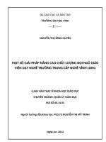 Một số giải pháp nâng cao chất lượng đội ngũ giáo viên dạy nghề trường trung cấp nghề vĩnh long luận văn thạc sĩ khoa học giáo dục 