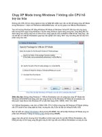 Tài liệu Chạy XP Mode trong Windows 7 không cần CPU hỗ trợ ảo hóa ppt