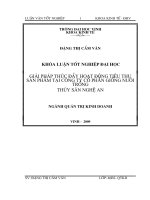 Giải pháp thúc đẩy hoạt động tiêu thụ sản phẩm tại công ty cổ phần giống nuôi trồng thuỷ sản nghệ an 