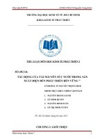 TÁC ĐỘNG của tài NGUYÊN sức nước TRONG sản XUẤT điện đến PHÁT TRIỂN bền VỮNG 