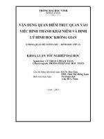 Vận dụng quan điểm trực quan vào việc hình thành khái niệm và định lí hình học không gian (chương quan hệ vuông góc  hìmh học lớp 11 