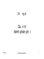 Chương 6: Quản trị kênh phân phối