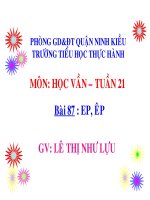 Bài soạn Học vần Bai 87: ep-êp