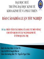 Slide PHÂN TÍCH tác ĐỘNG CỦA đầu tư đối với sự CHUYỂN DỊCH cơ cấu NGÀNH KINH tế ở TỈNH QUẢNG TRỊ 