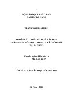 Nghiên cứu chiết tách và xác định thành phần hóa học trong lá cây sống đời tại đà nẵng 