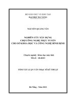 Nghiên cứu xây dựng chợ công nghệ trực tuyến cho sở khoa học và công nghệ bình định 