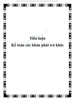 Tiểu luận Kế toán các khản phải trả khác