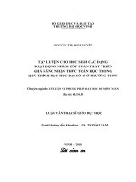 Góp phần bồi dưỡng tư duy sáng tạo cho học sinh trung học phổ thông qua việc dạy học giải bài tapạ hình học lớp 10 