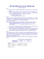 Tài liệu Tuyển tập đề thi xác suất thống kê_Đề số 04 pdf