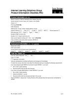 Tài liệu Internet Learning Solutions Group Product Information Checklist (PIC) ppt