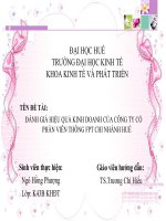 Slide ĐÁNH GIÁ HIỆU QUẢ KINH DOANH của CÔNG TY cổ PHẦN VIỄN THÔNG FPT CHI NHÁNH HUẾ 