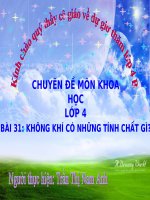 Bài soạn DẠY THEO GÓC (KK CÓ NHỮNG TÍNH CHẤT GÌ?)