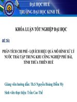 Slide PHÂN TÍCH CHI PHÍ   lợi ÍCH HIỆU QUẢ mô HÌNH xử lý nước THẢI tập TRUNG KHU CÔNG NGHIỆP PHÚ bài, TỈNH THỪA THIÊN HUẾ 