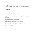 Tài liệu Chấp thuận đầu tư cơ sở hoá chất Bảng 1 ppt