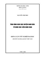 Tình hình giáo dục huyện nam đàn từ năm 2001 đến năm 2009 