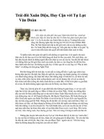 Bài giảng Trái đôi Xuân Diệu,Huy Cận với Tự lực Văn Đoàn