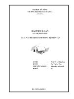 Đề tài vấn đề ĐỊNH DANH TRONG hệ PHÂN tán 