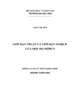 Giới hạn thuận và giới hạn nghịch của một họ môđun luận văn tốt nghiệp đại học 