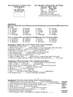 Bài soạn ĐỀ ĐÁP ÁN  THI HỌC SINH GIỎI TỈNH MÔN ANH VĂN LỚP 9