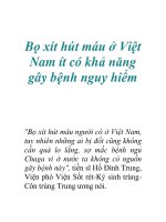 Tài liệu Bọ xít hút máu ở Việt Nam ít có khả năng gây bệnh nguy hiểm docx