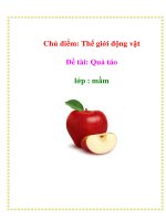 Tài liệu Chủ điểm: Thế giới động vật - Đề tài: Quả táo - Lớp : mầm pptx