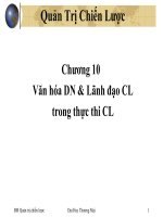 Chương 10   Văn hóa DN & Lãnh đạo CL trong thực thi CL 