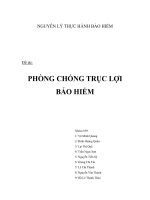 PHÒNG CHỐNG TRỤC lợi bảo HIỂM 