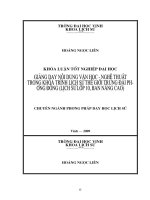 Giảng dạy nội dung văn học   nghệ thuật trong khoá trình lịch sử thế giới trung đại phương đông (lịch sử lớp 10, ban nâng cao) 