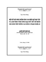 Một số giải pháp nhằm nâng cao hiệu quả học tập và làm theo tấm gương đạo đức hồ chí minh cho sinh viên trường cao đẳng sư phạm nghệ an 