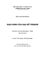Đạo hàm của đại số tensor luận văn thạc sỹ toán học 