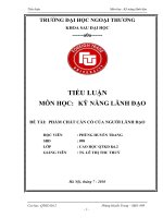 ĐỀ tài PHẨM CHẤT cần có của NGƯỜI LÃNH đạo 