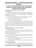 PHÂN TÍCH TÌNH HÌNH QUẢN lý và HIỆU QUẢ sử DỤNG vốn lưu ĐỘNG tại CÔNG TY cổ PHẦN KIM KHÍ MIỀN TRUNG 