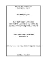 Tạo động lực làm việc cho người lao động tại công ty cổ phần công nghệ gỗ đại thành 
