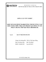 Một số giải pháp marketing nhằm nâng có khả năng tiêu thụ sản phẩm tại công ty cổ phần trang trí nội thất beehouse 