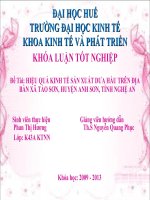 Slide HIỆU QUẢ KINH tế sản XUẤT dưa hấu TRÊN địa bàn xã tào sơn, HUYỆN ANH sơn, TỈNH NGHỆ AN 