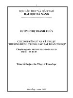 Các nguyên lý và kỹ thuật thường dùng trong các bài toán tổ hợp 