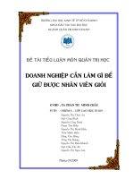 DOANH NGHIỆP cần làm gì để GIỮ được NHÂN VIÊN GIỎI 