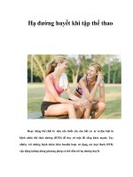 Tài liệu Hạ đường huyết khi tập thể thao doc