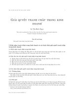 Bài giảng luật kinh tế:Giải quyết tranh chấp trong kinh doanh