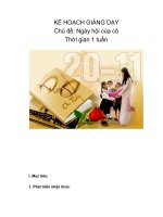 Tài liệu KẾ HOẠCH GIẢNG DẠY - Chủ đề: Ngày hội của cô ppt