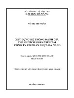 Xây dựng hệ thống đánh giá thành tích nhân viên tại công ty cổ phần nhựa đà nẵng 