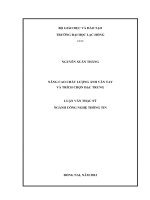 Nâng cao chất lượng ảnh vân tay và trích chọn điểm minutiae luận văn thạc sĩ 