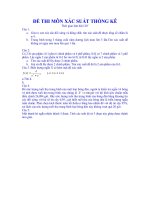 Tài liệu Tuyển tập đề thi xác suất thống kê_Đề số 03 pdf