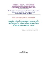 Nghiên cứu xây dựng quy hoạch môi trường nước mặt vùng đồng bằng sông hồng giai đoạn 2001 2010 