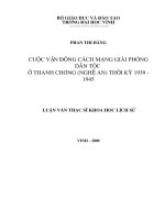 Cuộc vận động cách mạng giải phóng dân tộc ở thanh chương (nghệ an) thời kỳ 1939   1945 