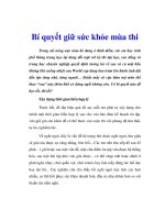 Tài liệu Bí quyết giữ sức khỏe mùa thi pptx