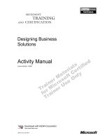 Tài liệu Designing Business Solutions - Activity Manual docx