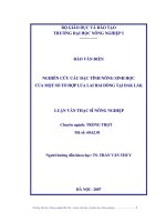 Nghiên cứu các đặc tính nông sinh học của một số tổ hợp lúa lai hai dòng tại dak lack 